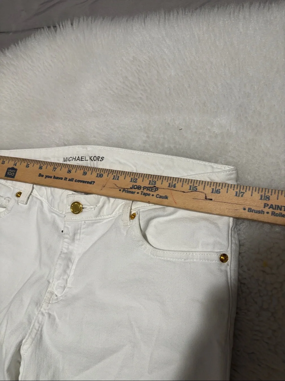 Michael Kors White Wide-Leg Flare Jeans
